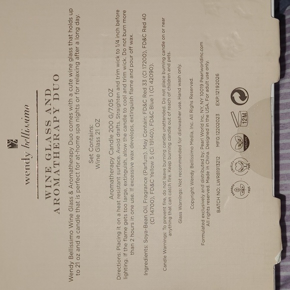 💜NWT Wine Glass & Aromatherapy Duo Set💜 - Picture 6 of 6